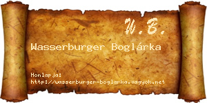 Wasserburger Boglárka névjegykártya